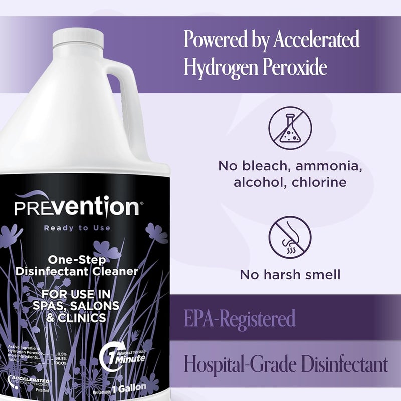 Prevention Ready-To-Use Disinfectant Cleaner – Surface Disinfecting & Cleaning Solution for Salons, Spas, Clinics – Hospital Grade, Gallon Refill – 1 Gallon (1 Pack) - Image 4